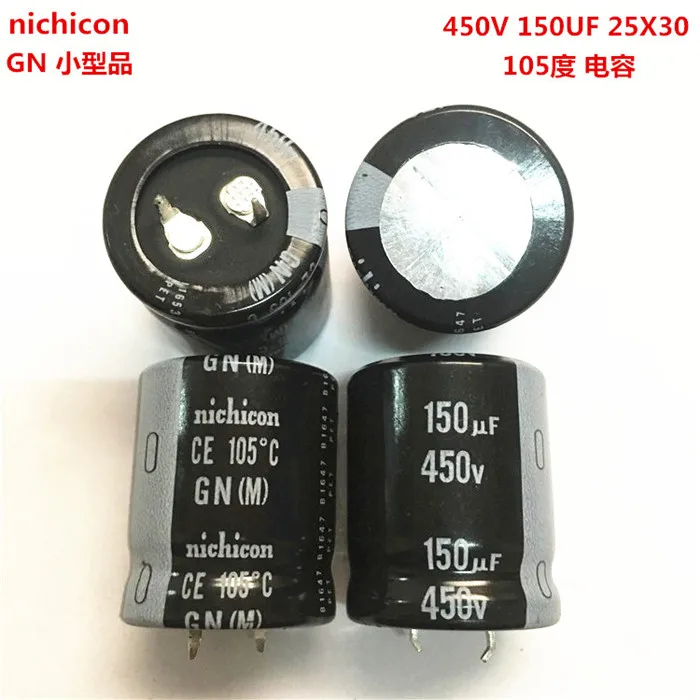2 шт./10 шт. 150 мкФ 450 в Nichicon GN 25x30 мм 450v150мкф оснастки PSU конденсатор|Конденсаторы| |