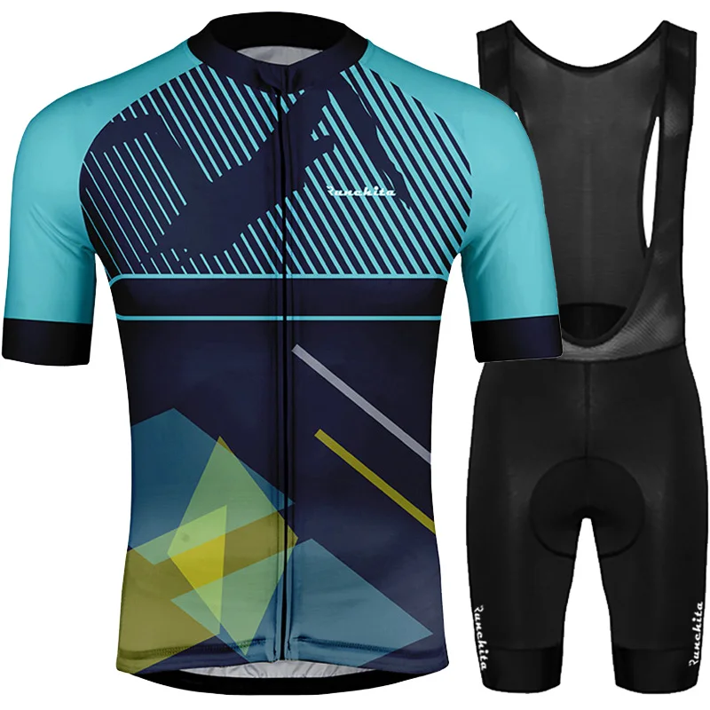 Maillot ciclismo hombre verano RUNCHITA MTB, спортивный костюм, профессиональная велосипедная майка, летний комплект с коротким рукавом, велосипедная спортивная одежда