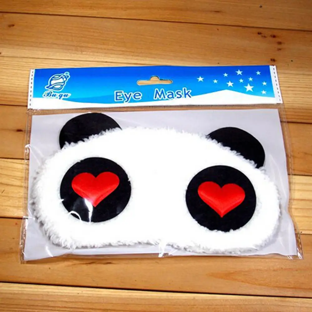 Сердце панда лицо глаз Путешествия сна милый легкий маска с повязкой на глаза Портативный Nap чехол - Цвет: D