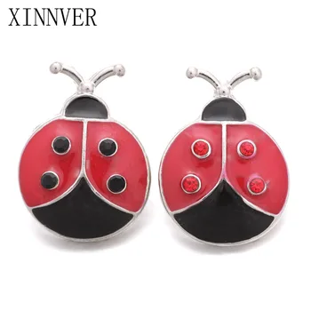 

10pcs/lot Xinnver Snap Jewelry Insect Rhinestone Snap Buttons Fit 18MM Snap Bracelet For Women DIY Charms Jewelry ZA650