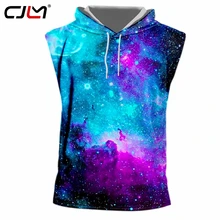 CJLM без рукавов Homme Мода О образным вырезом звездное небо 3D жилет с принтом звездное небо хип хоп наряд Hombre майка летняя толстовка майка
