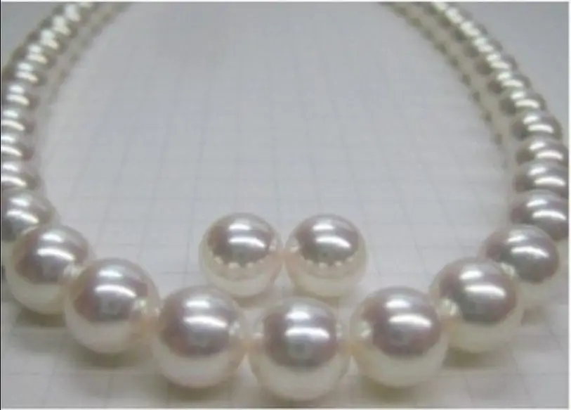 

Free Shipping >>>>>12MM south sea white pearl necklace 20inch 14KG match earrings