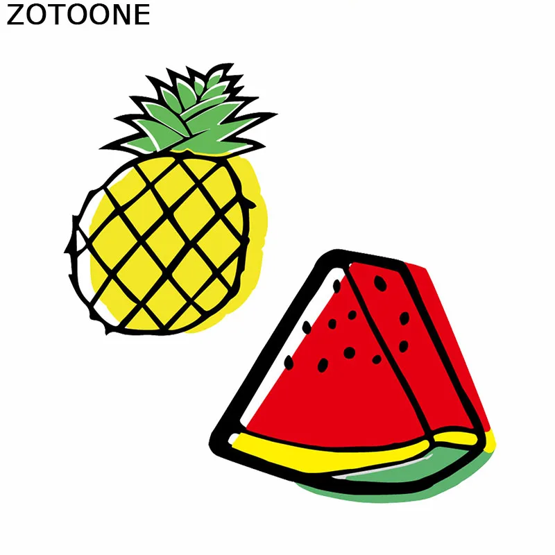 

ZOTOONE Colorful Fruits Iron on Patches Diy Cute Pineapple Patch for Clothing Funny Watermelon Heat Transfer Applique on Clothes