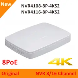 DH 4 K Высокое Разрешение английская версия 8CH 16CH NVR4108-8P-4KS2 NVR4116-8P-4KS2 Smart 1U 8PoE H.265 до 8MP