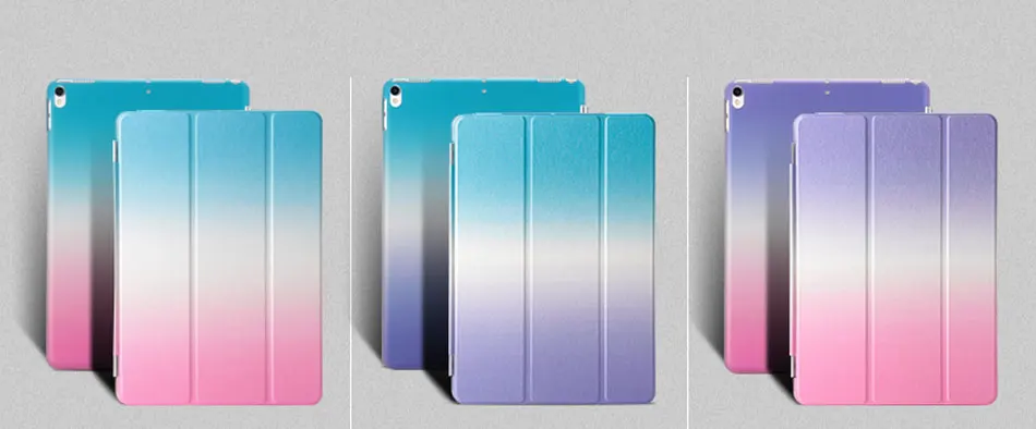 Rainbow Tablets Case For iPad Pro 10.5 iPad Air 3 10.5 2019 Color Pattern Smart Tri-folded Tablet Cover For iPad Pro 10.5 Cases-12