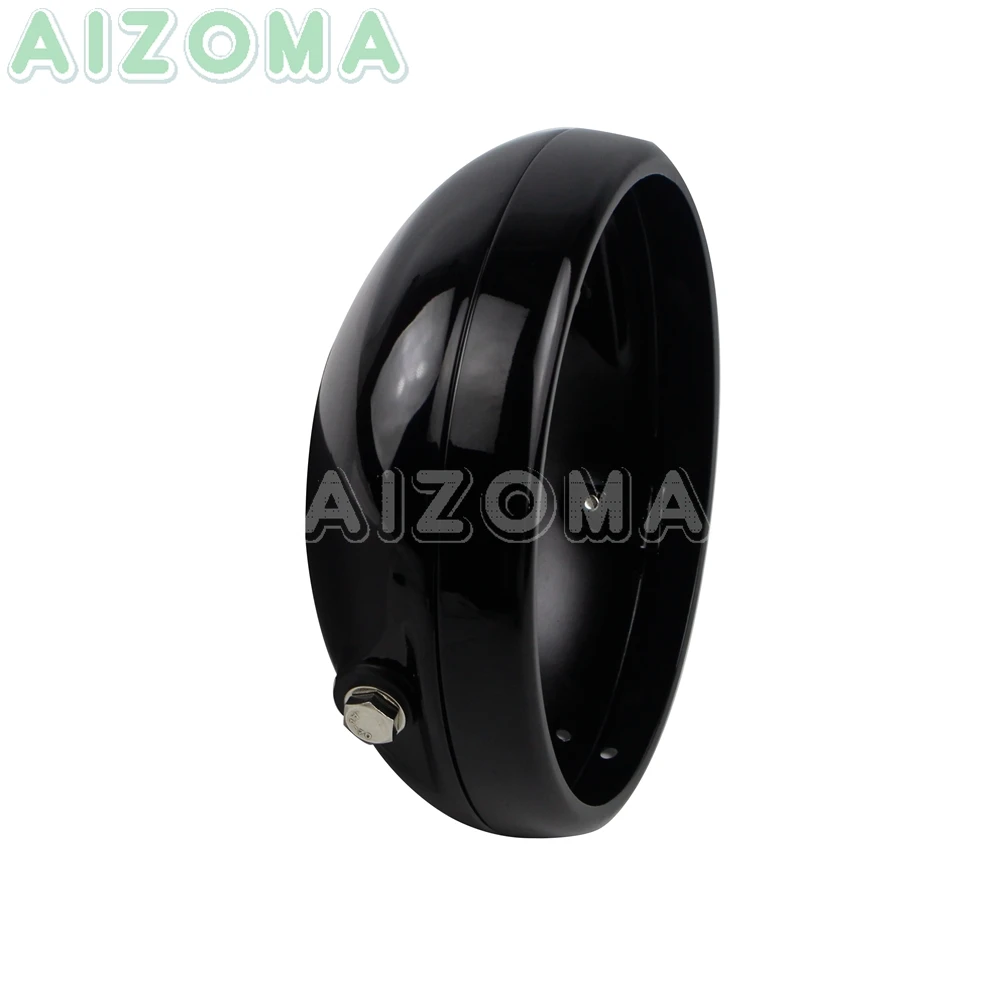 

7 inch Motorcycle Headlight Mount Cover Black for Harley Softail Fat Boy Dyna Bobber FL Custom Head Light Bucket Housing Shell