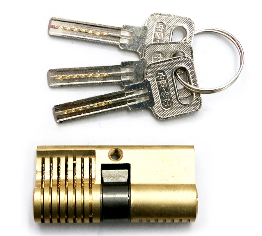 

7pin Copper Practice Lock Euro Profile Cylinders Crescent lock double headed single row marble Locksmith Tools