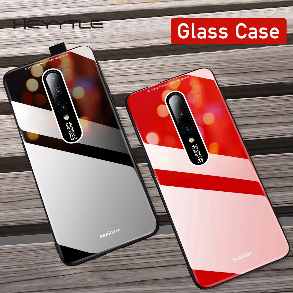 Heyytle ультра тонкий стеклянный зеркальный чехол для OnePlus 7 Pro мягкий TPU с краями