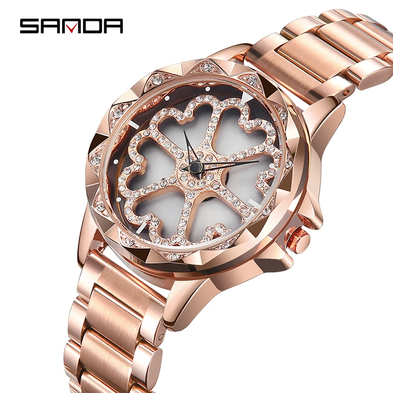 

SANDA Gold Diamond Watch Women Watches New Ladies Quartz Watch Luxury Top Brand Relogio Feminino Montre Femme Wristwatches