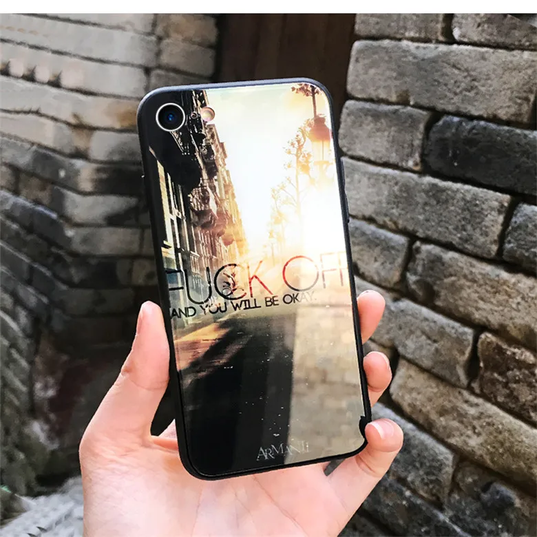 Роскошный чехол из ТПУ и закаленного стекла для iphone X 7 6 6S 8 plus|Бамперы| |