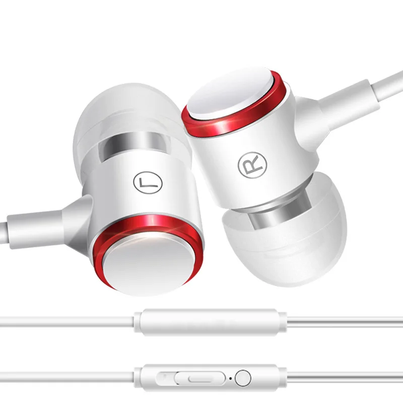 Duszake спортивные наушники-вкладыши 3,5 мм проводные наушники для PhoneBass гарнитуры с микрофоном для samsung Xiaomi huawei iPad наушники компьютер - Цвет: White