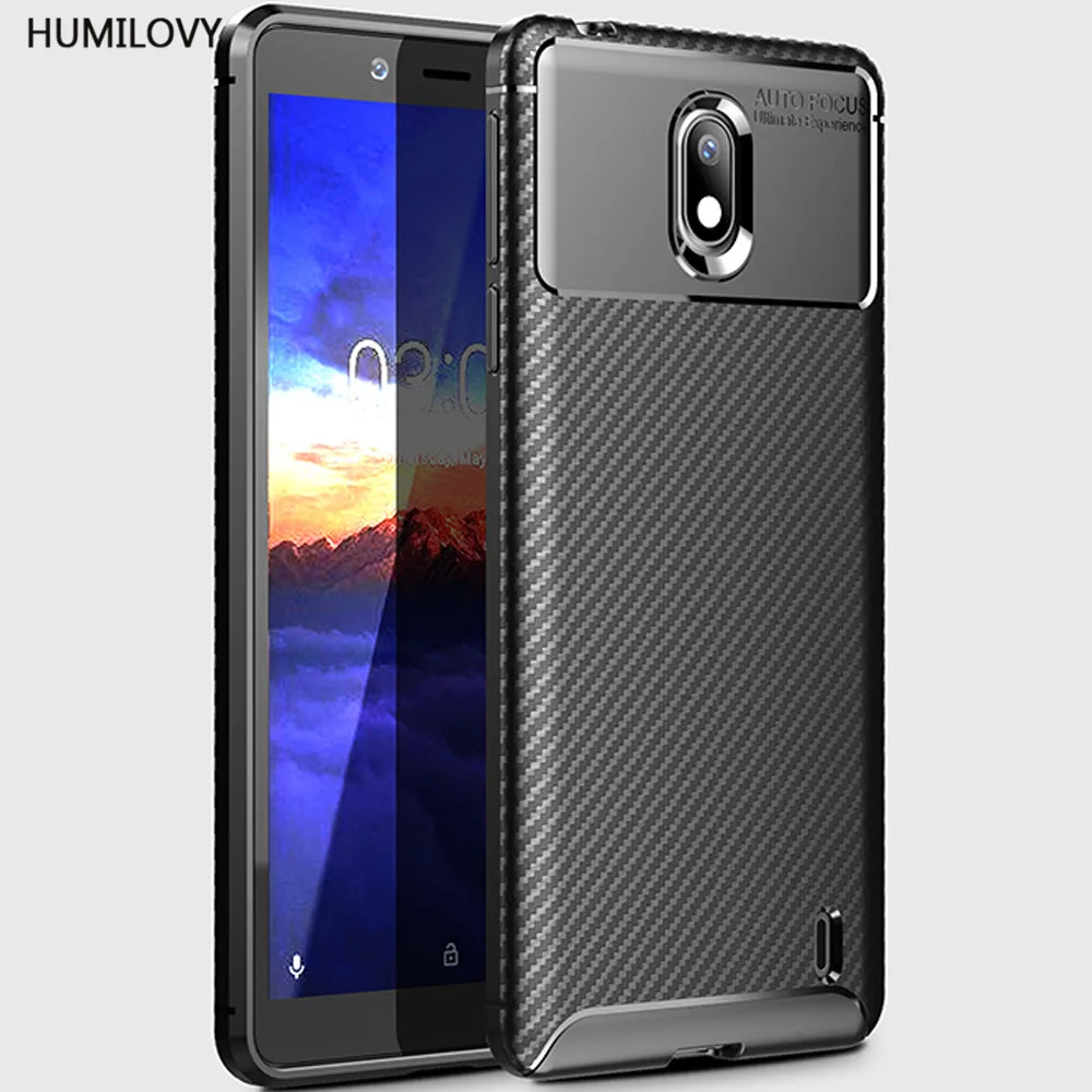 For Nokia 1 Plus Case 2019 Cover Carbon Fiber texture Shockproof Soft TPU Phone Fundas |