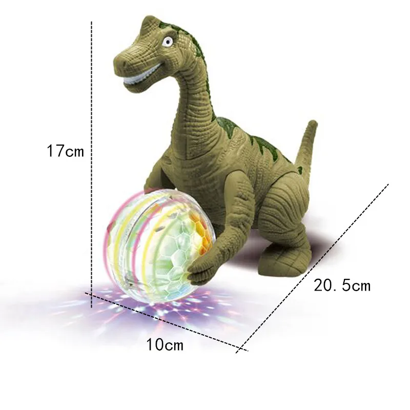 Электрическая интерактивная игрушка Брахиозавр для детей, моделирование трицератопов, модель животного, шагающий, танцующий свет, вокальные игрушки для детей
