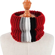 Теплый вязаный хлопковый шарф шаль в полоску с шеей в стиле пэчворк для мальчиков