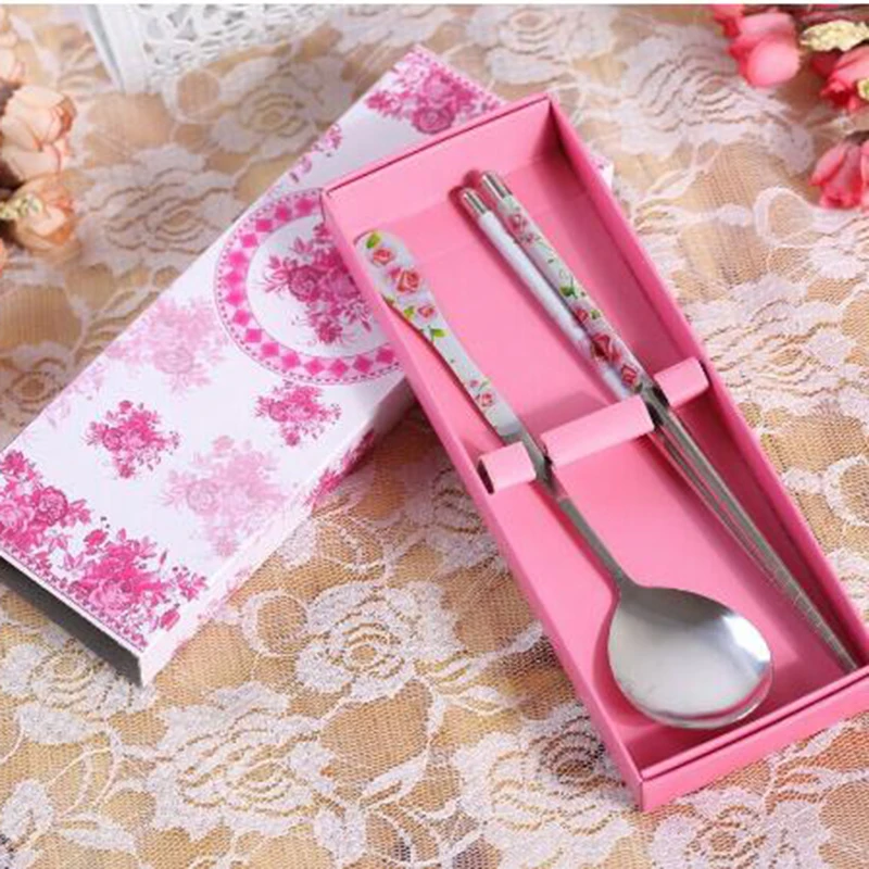 Stainless Steel Chopsticks Spoon Suit Gift Box For Home ...