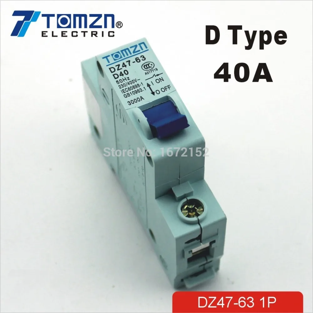 

1P 40A D type 240V/415V 50HZ/60HZ Mini Circuit breaker MCB C45