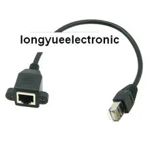 30CM 0.3M RJ45 Male to Female Screw Panel Mount Ethernet LAN Network Extension Cable 1:8 30CM 0.3M RJ45 Male to Female Screw Panel Mount Ethernet LAN Network Extension Cable 1:8