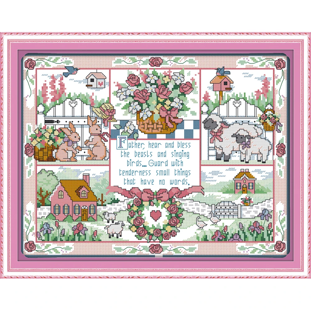 

Everlasting love Santa Claus and the eagle Chinese cross stitch kits Ecological cotton stamped 14CT DIY Christmas gifts for home