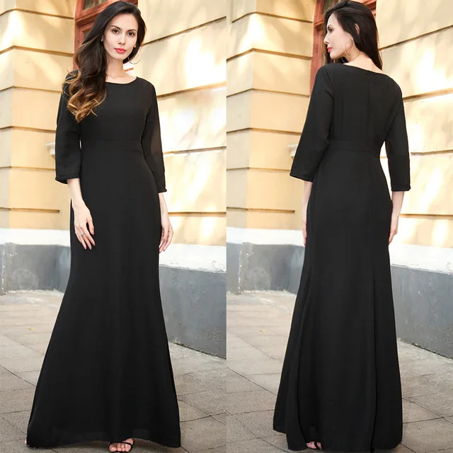 Сари Индия горячая Распродажа платья Прибытие шоппинг Пакистан женское сари европейский и американский женское вечернее платье, длинное платье - Цвет: Черный