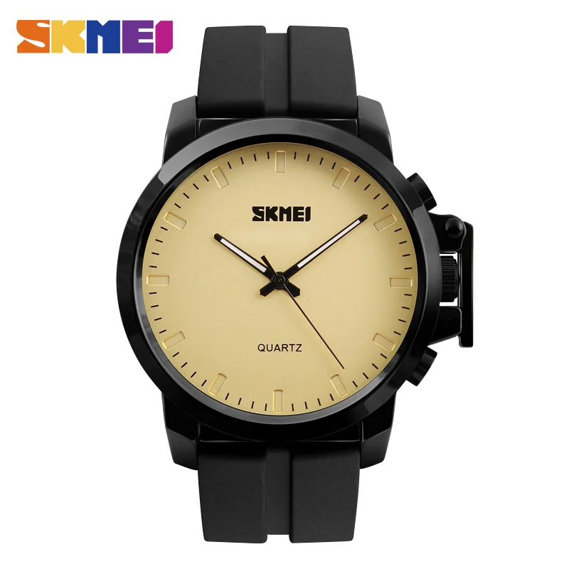 SKMEI 1208 Men Big Dial Quartz Wristwatches Fashion Casual Watches Silicone  Strap 30M Water Resistant Watch Male Quality Brand - AliExpress Watches
