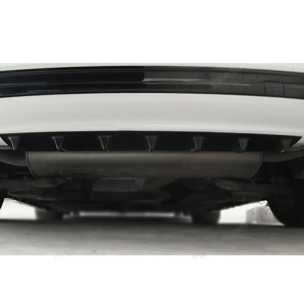 ABS черный глянец заднего бампера Диффузор спойлер Акула концевой комплект подходит для универсальных автомобилей стайлинга автомобилей Карбон