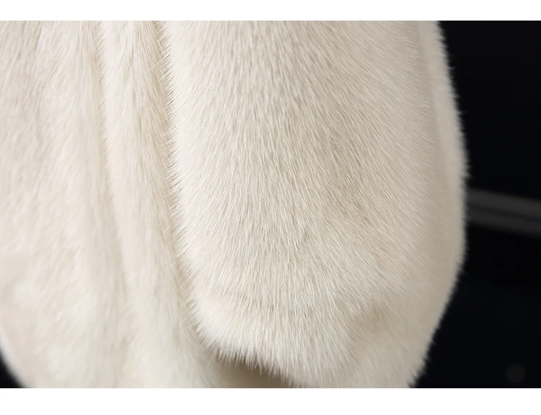 Зимнее женское Модное Длинное Пальто из меха норки натуральное пальто из настоящего меха Верхняя одежда из норки Элегантная Дамская Меховая куртка пальто