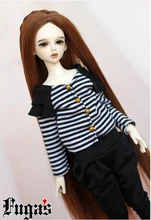 Suitable head circumference 10 12 CM Bjd doll wig long brown straight hair high temperature wire