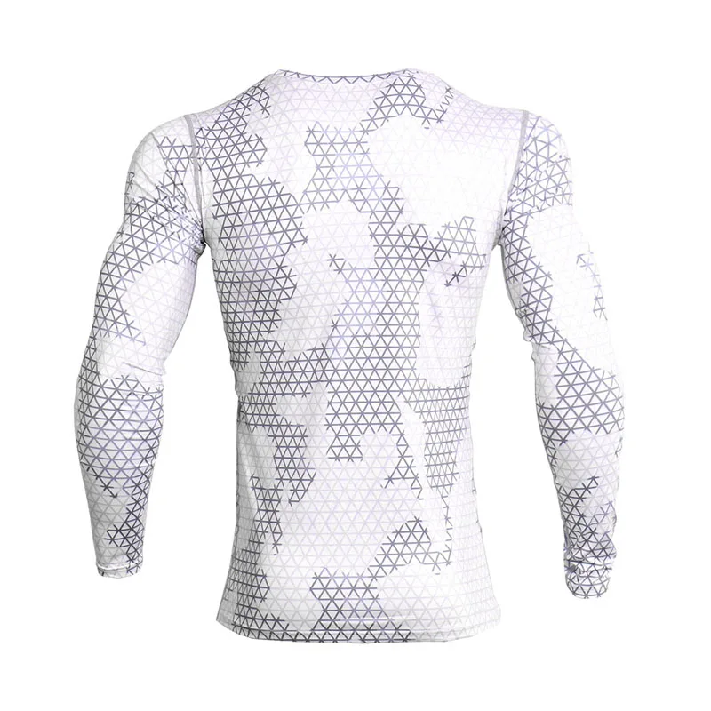 Мужская белая футболка, футболка для фитнеса, быстросохнущие компрессионные лосины для занятий спортом, футболки для бега, мужская термо-рубашка Rashgard MMA