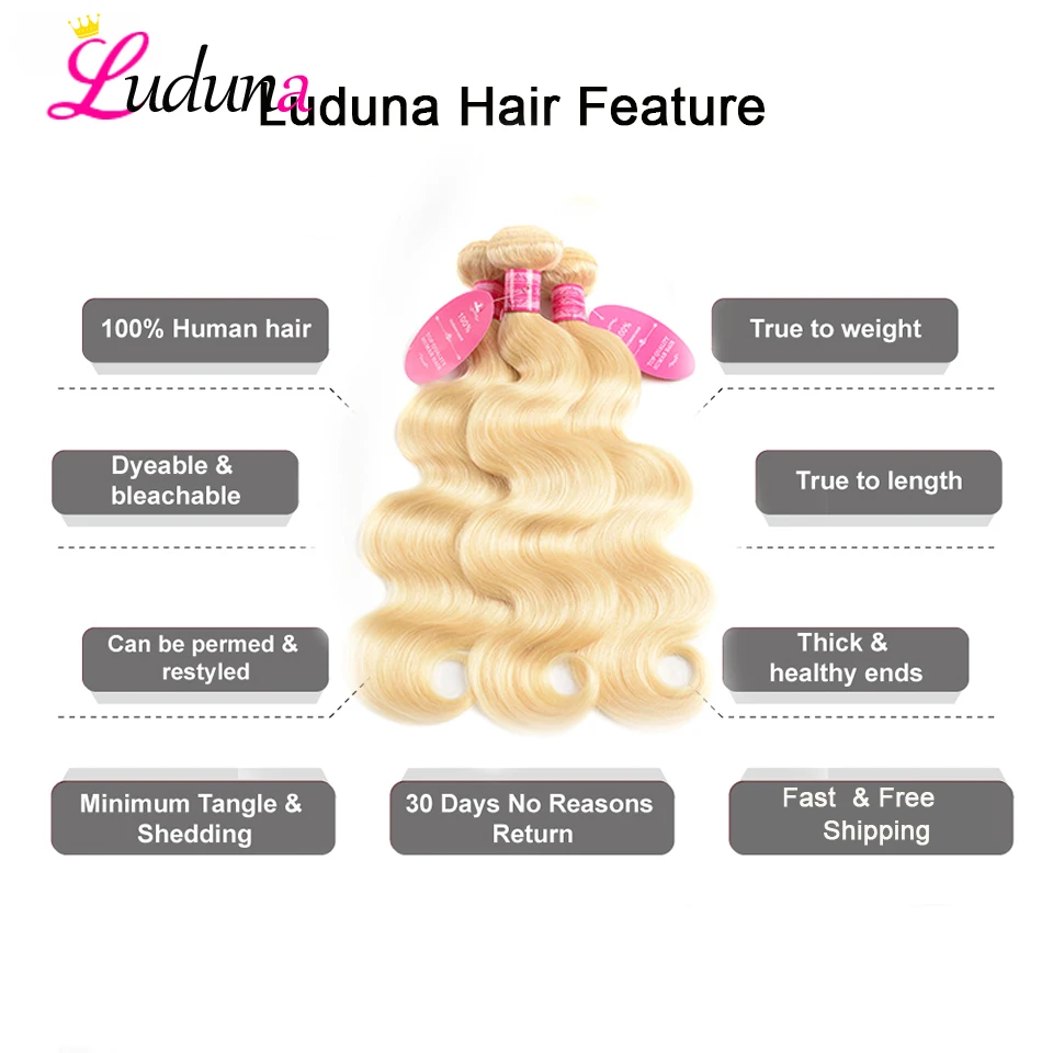 Luduna 613 Bundles Malaysian Body Wave Hair Bundles Deal 100% Remy Human Hair Extension Blonde Bundles Free Shipping 3 Bundles Luduna 613 Bundles Malaysian Body Wave Hair Bundles Deal 100% Remy Human Hair Extension Blonde Bundles Free Shipping 3 Bundles
