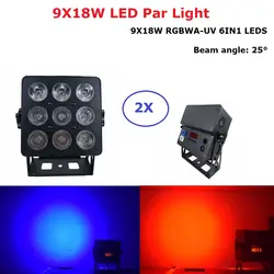 Светодиодный светильник для мытья 9X18 Вт RGBWA-UV 6в1 светодиодный Par свет DMX512 Светодиодный прожектор для сцены свет музыка вечерние эффект