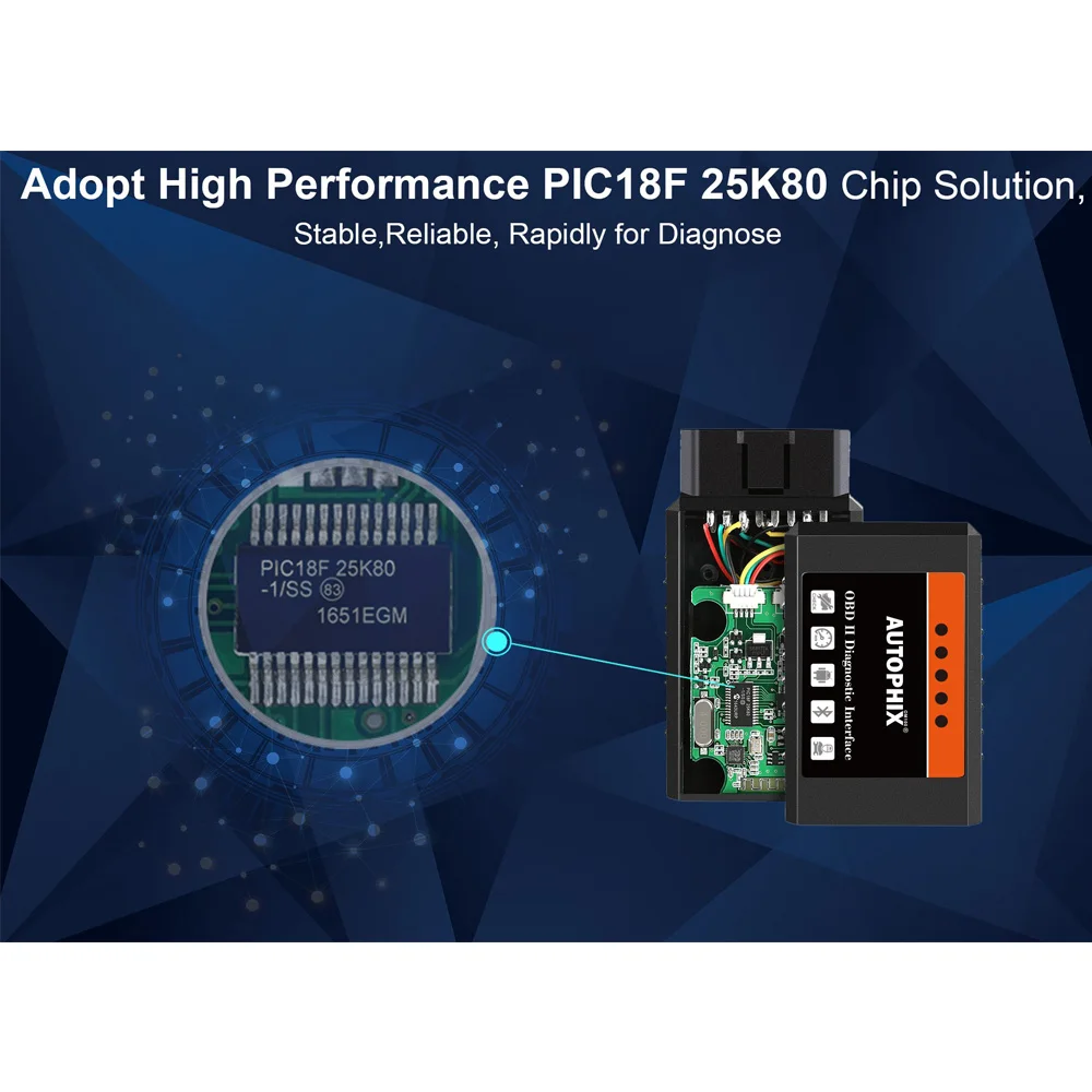 OBD2 ELM327 v1.5 Pic18f25k80 Bluetooth OBD 2 считыватель кодов автомобильный диагностический