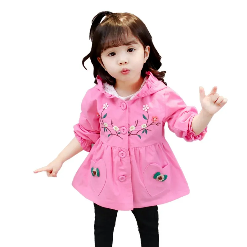 

Spring Autumn Trench Coat Baby Girl Warm Outerwear Sport Clothes Infant Baby Jackets Toddler Cotton Cute Clothing 2-6Y