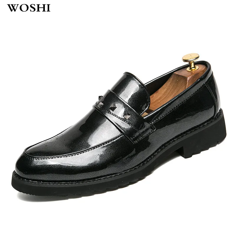 

Men Dress Shoes Moccasin Glitter Men Formal Shoes slip on casual Italian Luxury Fashion Groom Wedding party Oxford Shoes k4