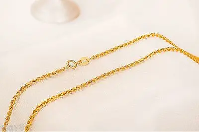 Изысканная чистая Au750 18 К желтое золото женская Веревка Цепи звено ожерелье 18 дюймов