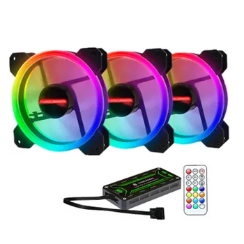 

RGB Case Fan 12cm Desktop Computer Chassis Water Cooling Fan Colorful Aurora Eclipse silent fan