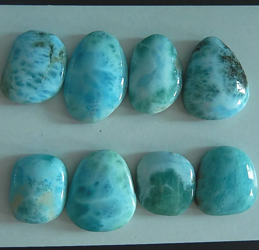 

8 PCS,Natural stone,Larimar,Gemstone Cabochon,25x18x8mm/18x15x7mm,41g