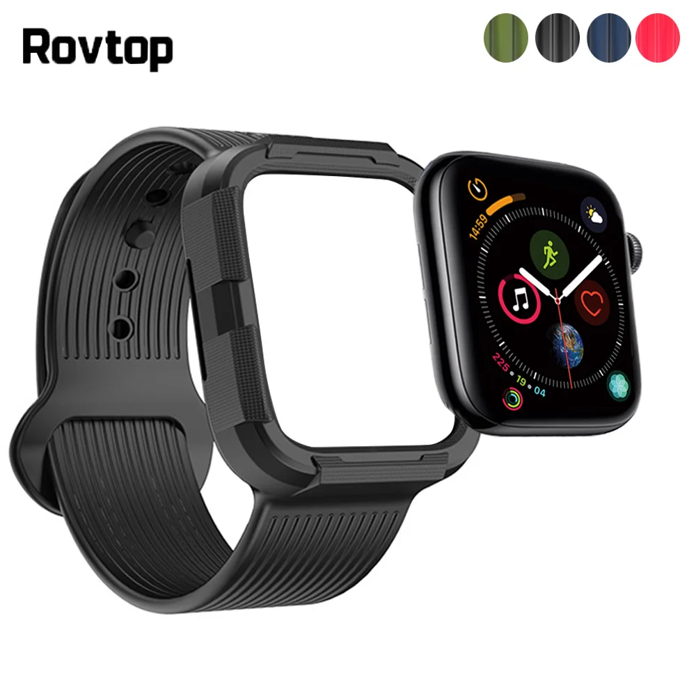

Rovtop Soft Silicone Strap for Apple Watch 4 Band Protective Watchband Bracelet for Apple Watch 4 Rubber Strap Band for iWatch 4
