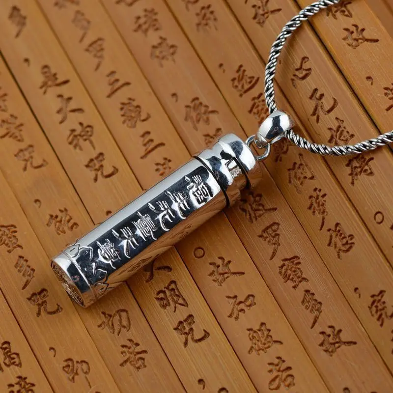 

Gold emperor 925 silver wholesale ga black box pendant Thai silver antique mantra blessing life boundless Buddha pendant