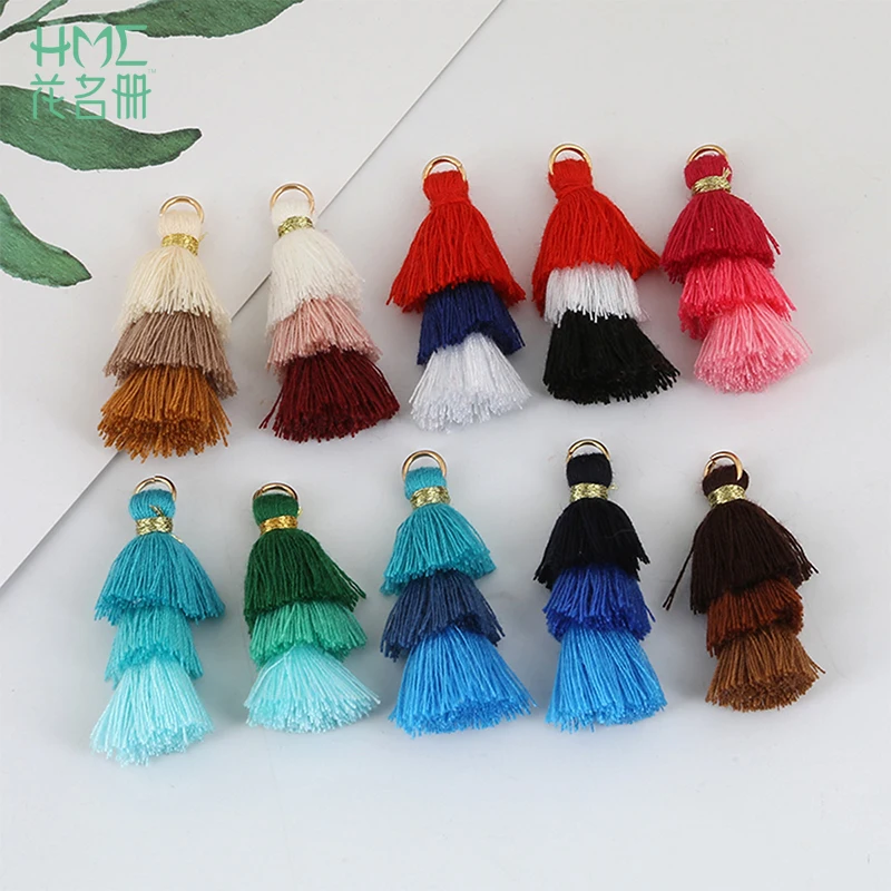 

New Fashion 4pcs/bag Height 4cm 3Layers Of Cotton Thread Hanging Fringed Jewelry Accessories And Components