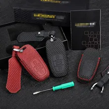 leather key case for Audi Sline A3 A5 Q3 Q5 Q7 A6 C5 C6 A4 B6 B7 B8 TT 2017 2018 case key cover KEY3 Free shipping leather key case for Audi Sline A3 A5 Q3 Q5 Q7 A6 C5 C6 A4 B6 B7 B8 TT 2017 2018 case key cover KEY3 Free shipping