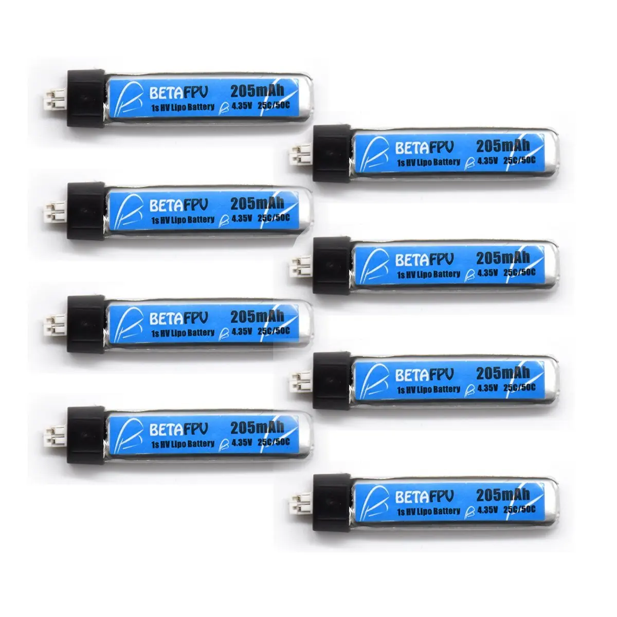 

BETAFPV 8pcs 205mAh HV Lipo LiHV Battery 30C 4.35V with PowerWhoop for Tiny Whoop Micro Mini Drone