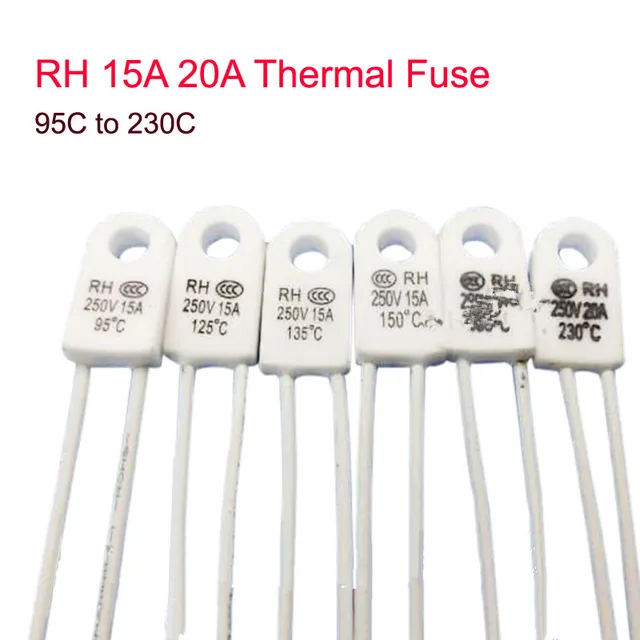 5pcs RH Thermal Fuse Cutoff 15A 20A 95C 115C 125C 13C 135C 150C 180C 230Cin Fuses from Home