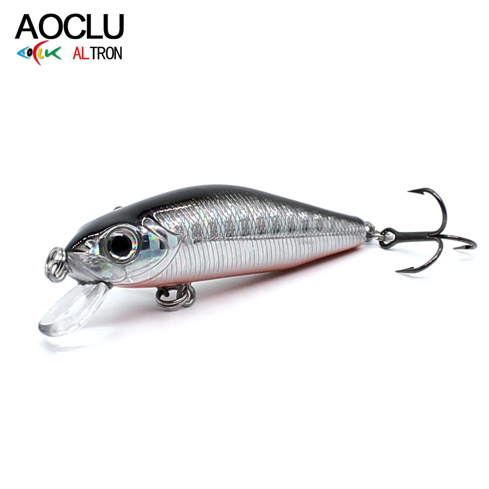 AOCLU jerkbait wobblers سوبر جودة 6 ألوان 55 مللي متر الصلب الطعم أسماك Crankbait الصيد السحر غرق VMC السنانير شحن مجاني