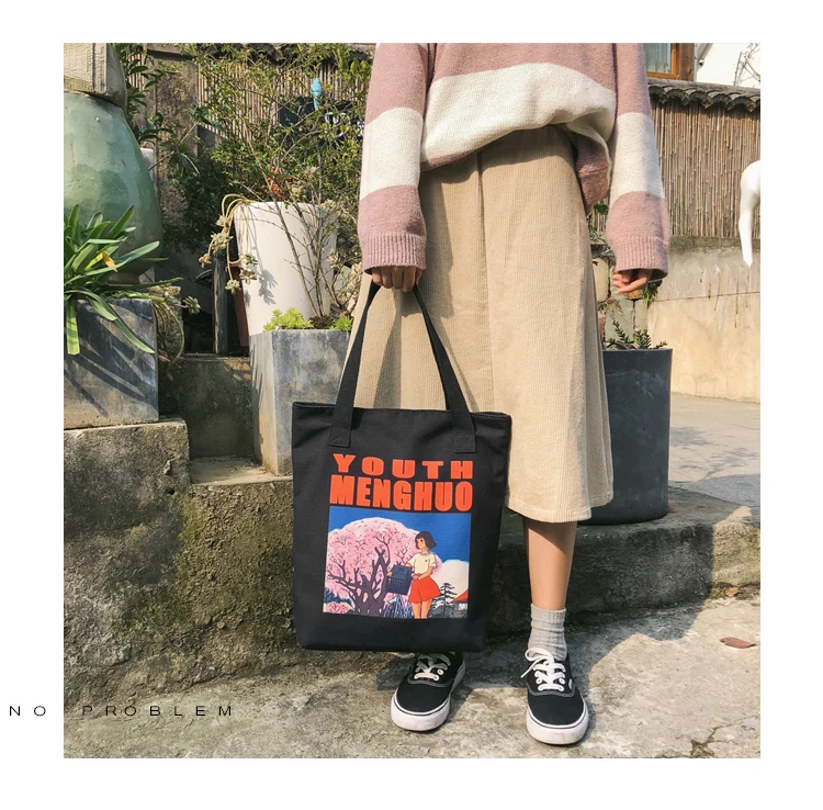 2018 Autumn & Winter Women Canvas Shoulder Bag Printed Ladies Vintage Handbag Totes Female Shopping Bags Beach Bag Women Handbag_16