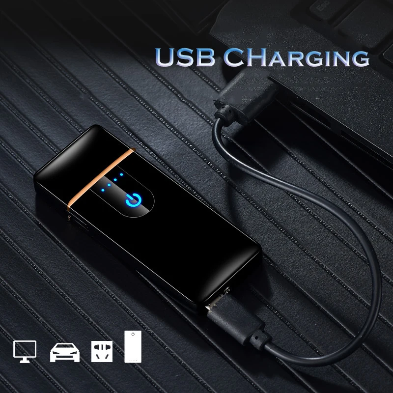 USB металлическая зарядка электрическая зажигалка Windprood электронные зажигалки сенсорные для мужчин гаджеты Аксессуары для сигарет