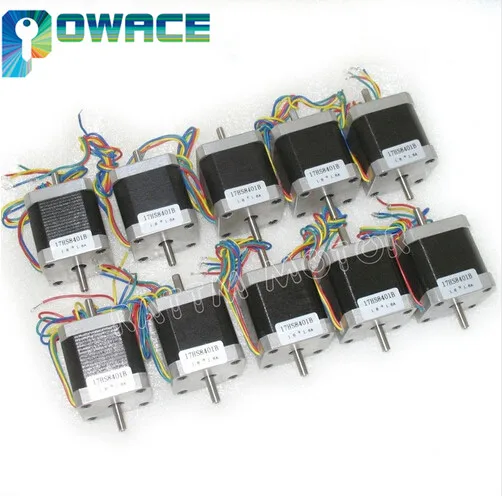 

10Pcs Nema17 48mm CNC Stepper Motor 78oz-in (Dual shaft) 1.8A for CNC Router 3D Printer