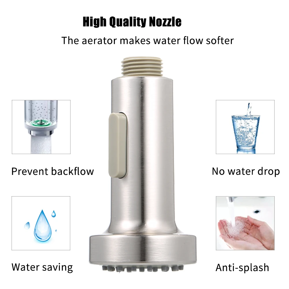 

Dual Function Kitchen Sprayer Head Chrome Replace Spout for Kitchen Faucet Stream Sprayer Spout for Kitchen Faucet