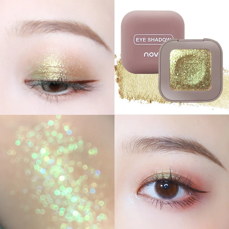 Hot Fashion Makeup Eyeshadow 10 Colors Single High Light Eye Shadow Mashed Potato Texture Glitter Eye Cosmetic Makeup Tool TSLM1