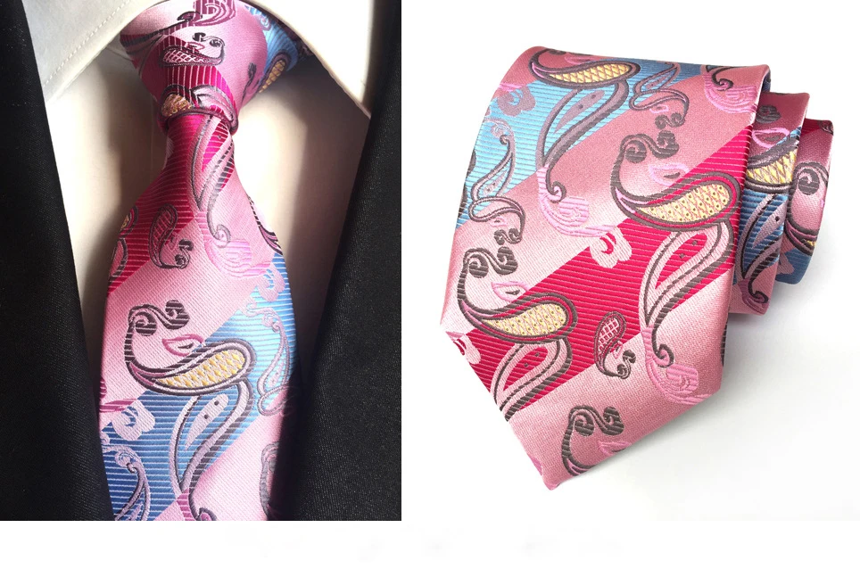 Ricnais Brand 8cm Formal Silk Necktie Paislery Floral Jacquard Ties For Men Business Wedding Accessories Gravata Bule Yellow Tie