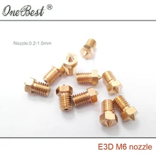 10Pcs E3D M6 threaded Copper Nozzle 0.2/0.25/0.3/0.35/0.4/0.5/0.6/0.8/1.0mm 1.75mm / 3mm Supplies 3D printer parts High quality